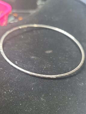 Classic Textured Silver 925 Bangle Bracelet - Women Jewelry
